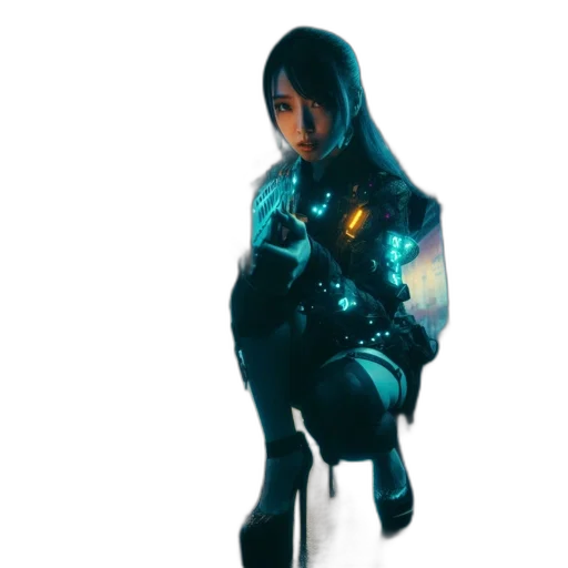 robot, jacket, sword, weapon transparent PNG cut-out