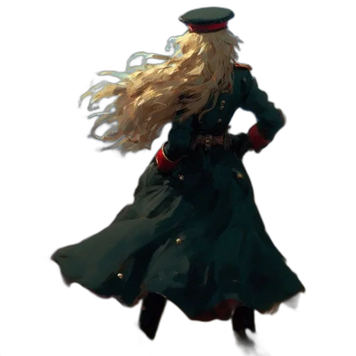 staff, hat, hair, dress transparent PNG cut-out