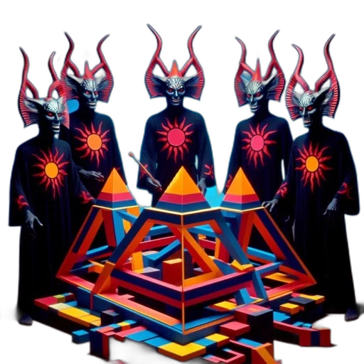 mask, crown, jacket, staff transparent PNG cut-out