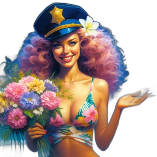 staff, flower, hat, concept art transparent PNG cut-out