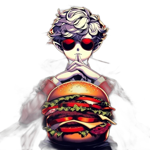 food, concept art, pixel art, vaporwave transparent PNG cut-out