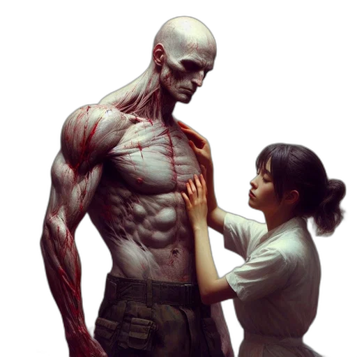 creature, comic book art, concept art, cyberpunk transparent PNG cut-out