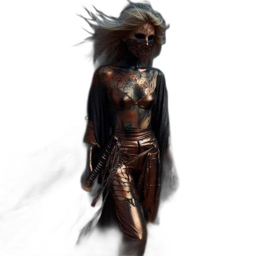 staff, mask, creature, dress transparent PNG cut-out