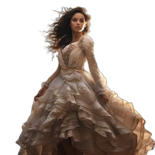 dress, jewelry, photorealistic, concept art transparent PNG cut-out