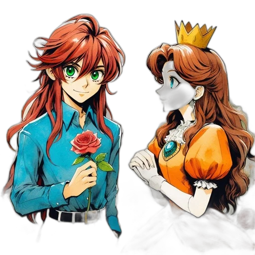 crown, concept art, anime, watercolor transparent PNG cut-out