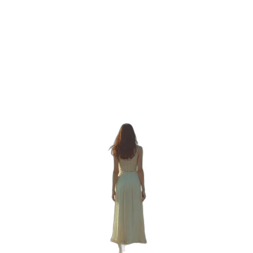 dress, staff, creature, hair transparent PNG cut-out