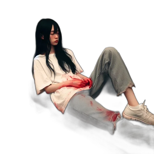 shoes, jacket, hair, creature transparent PNG cut-out