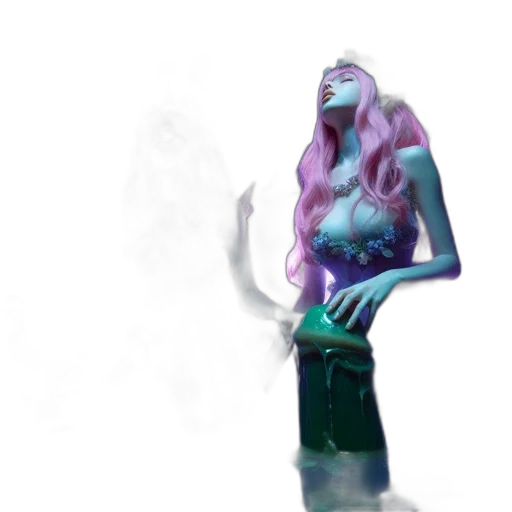 dress, creature, staff, concept art transparent PNG cut-out