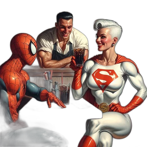 comic book art, concept art, fantasy art, cartoon transparent PNG cut-out