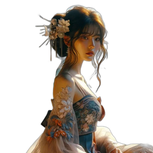 dress, fantasy art, concept art, photorealistic transparent PNG cut-out