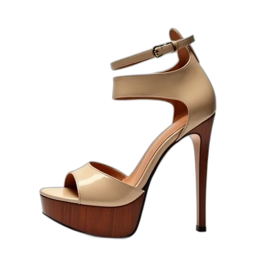 shoes, 3d render, earth tones, pair transparent PNG cut-out