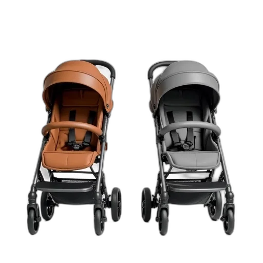 pair, matching, strollers, brown transparent PNG cut-out