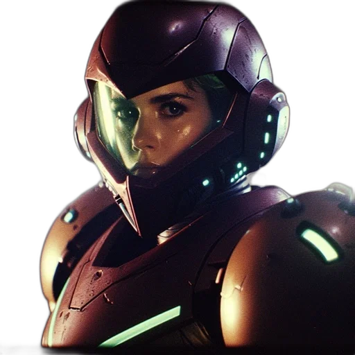 robot, face, concept art, 3d render transparent PNG cut-out