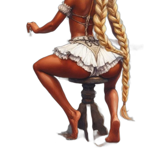 dress, hair, staff, concept art transparent PNG cut-out
