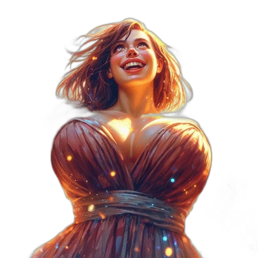 dress, face, crown, creature transparent PNG cut-out
