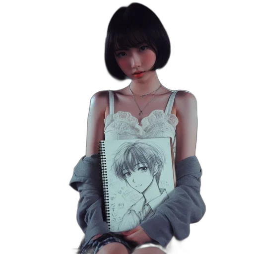 dress, jacket, face, robot transparent PNG cut-out