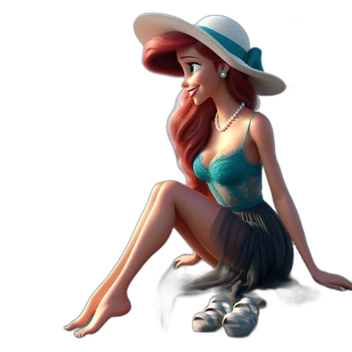 hat, dress, jewelry, concept art transparent PNG cut-out