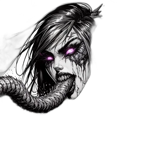 creature, dragon, hair, mask transparent PNG cut-out