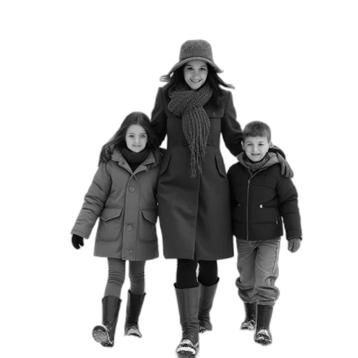 snow, monochrome, black, white transparent PNG cut-out