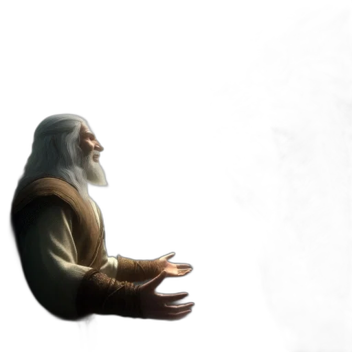 creature, robot, sword, staff transparent PNG cut-out