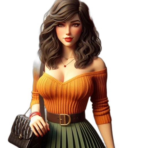 dress, jewelry, staff, fantasy art transparent PNG cut-out