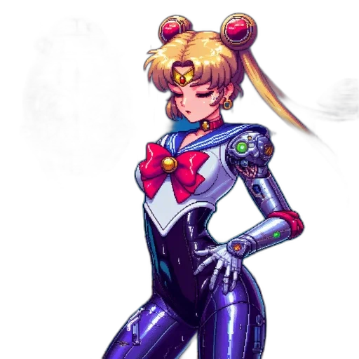 robot, staff, concept art, anime transparent PNG cut-out