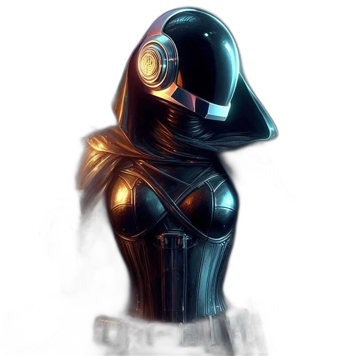 robot, mask, concept art, 3d render transparent PNG cut-out