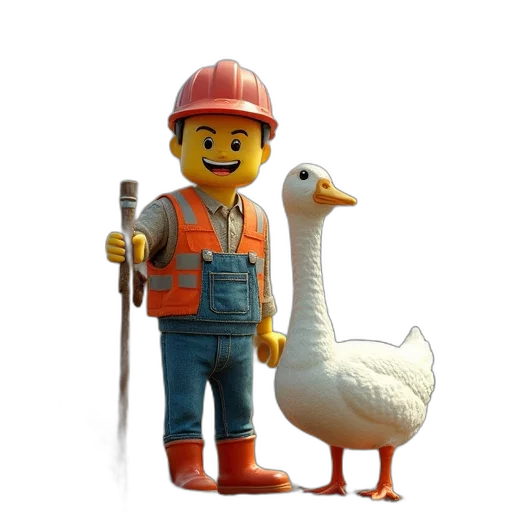 animal, staff, robot, 3d render transparent PNG cut-out