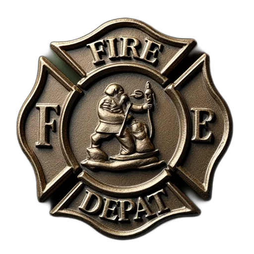 staff, fire, department, badge transparent PNG cut-out