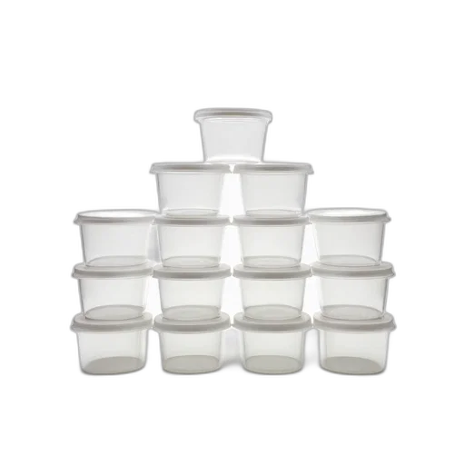 collection, clear, plastic, containers transparent PNG cut-out