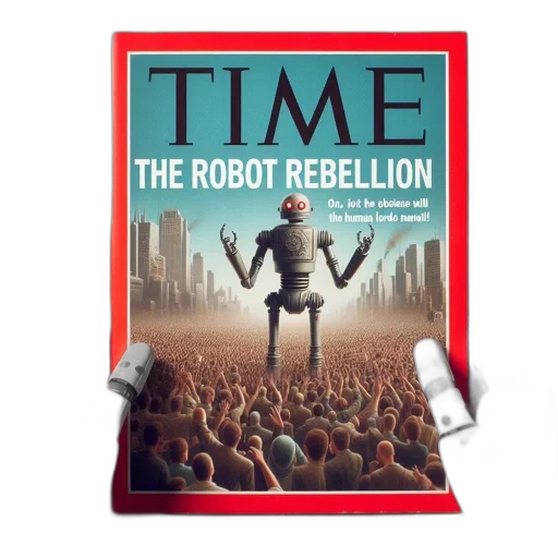 robot, gestures, crowd, time transparent PNG cut-out
