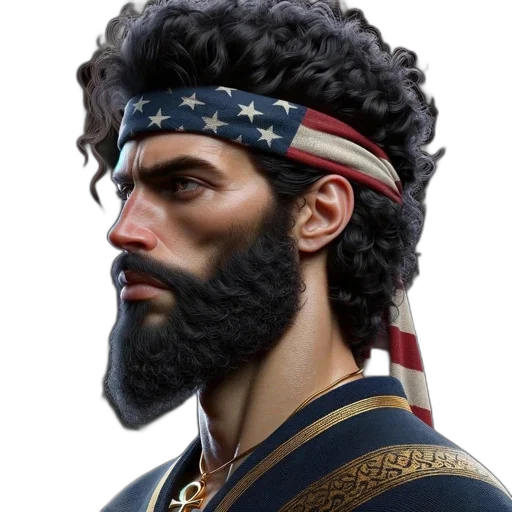 face, crown, staff, photorealistic transparent PNG cut-out