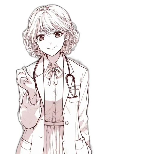 staff, dress, jacket, anime transparent PNG cut-out
