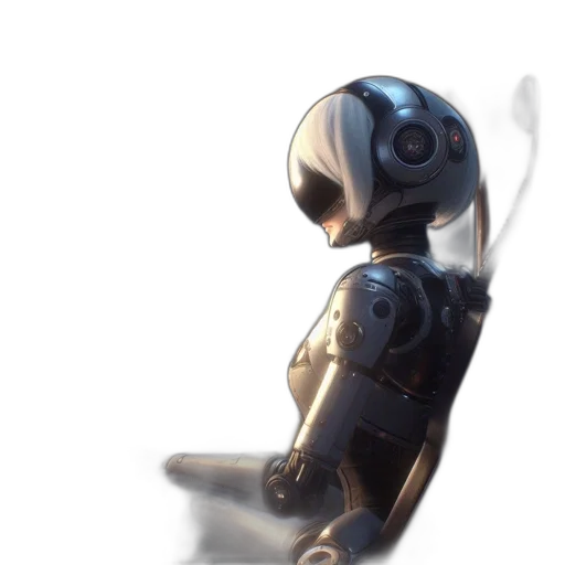 robot, mask, weapon, concept art transparent PNG cut-out