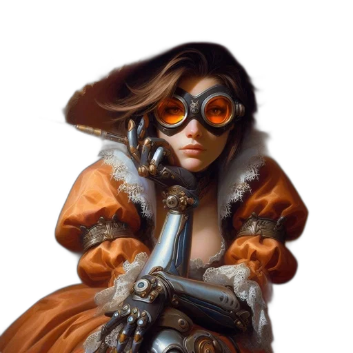 jacket, staff, weapon, mask transparent PNG cut-out