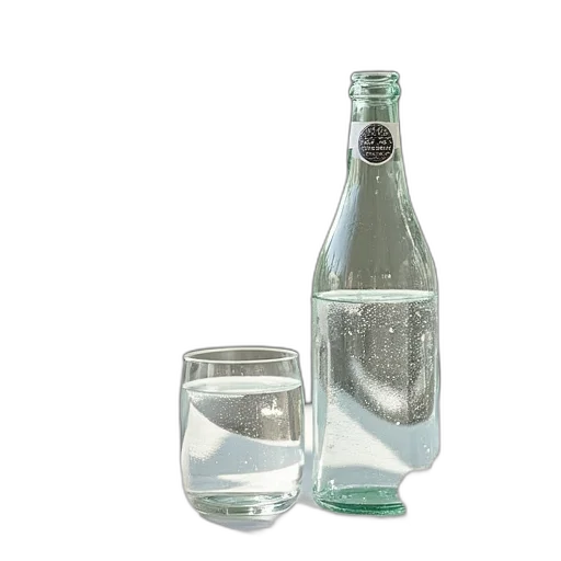 bottle, 3d render, photorealistic, water transparent PNG cut-out