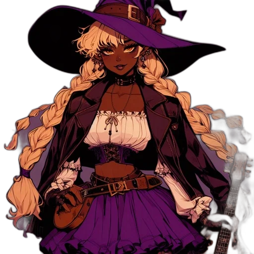 staff, hat, dress, concept art transparent PNG cut-out