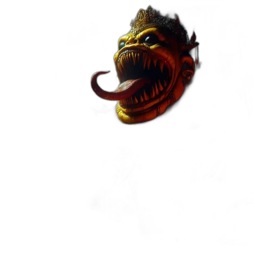 dragon, creature, mask, staff transparent PNG cut-out