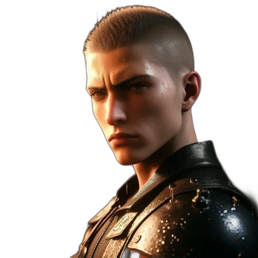 face, jacket, staff, hair transparent PNG cut-out