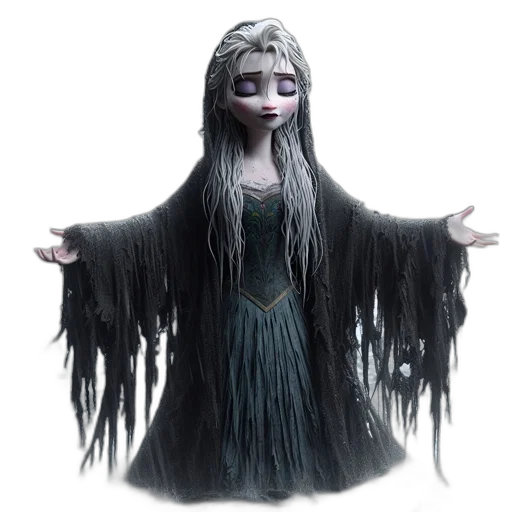 dress, hair, creature, concept art transparent PNG cut-out