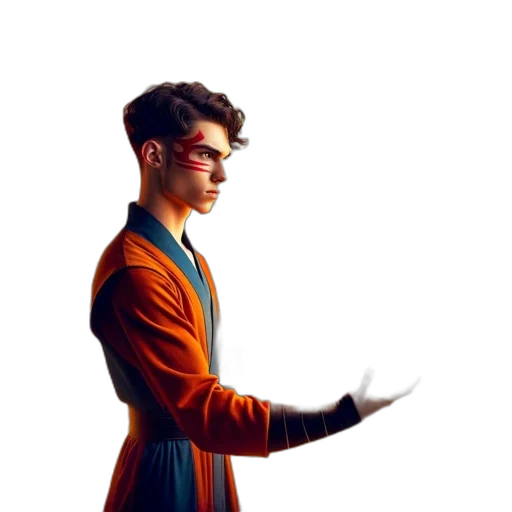 jacket, staff, robot, face transparent PNG cut-out