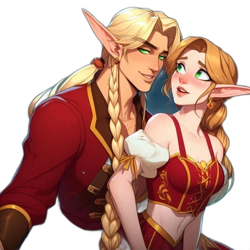 fantasy art, concept art, pixel art, two transparent PNG cut-out
