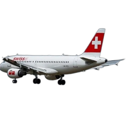 3d render, swiss, airlines, plane transparent PNG cut-out