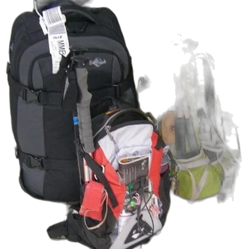 two, backpacks, one, black transparent PNG cut-out