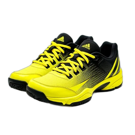 shoes, 3d render, pair, yellow transparent PNG cut-out
