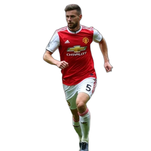 soccer, player, red, white transparent PNG cut-out
