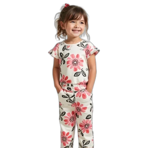 dress, kids, flower, print transparent PNG cut-out