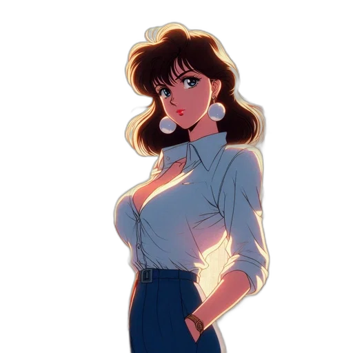 jacket, dress, staff, robot transparent PNG cut-out
