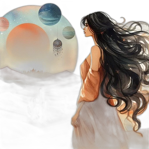 dress, fantasy art, watercolor, concept art transparent PNG cut-out