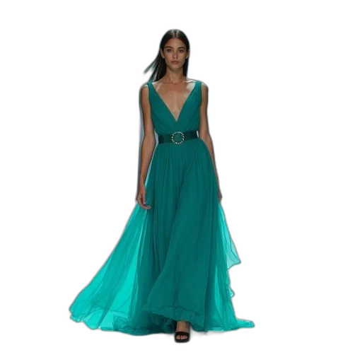 dress, green, blue, earth tones transparent PNG cut-out